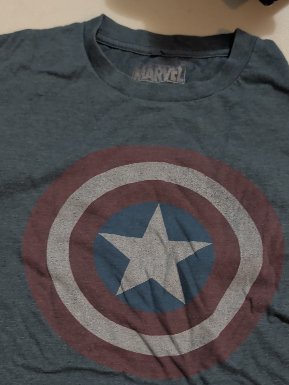 Marvel Captain America Tee — Gray with Red, White & Blue Shield